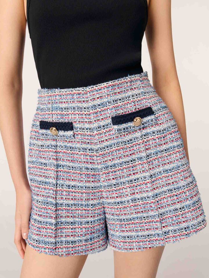 Shorts tweed passamani a contrasto