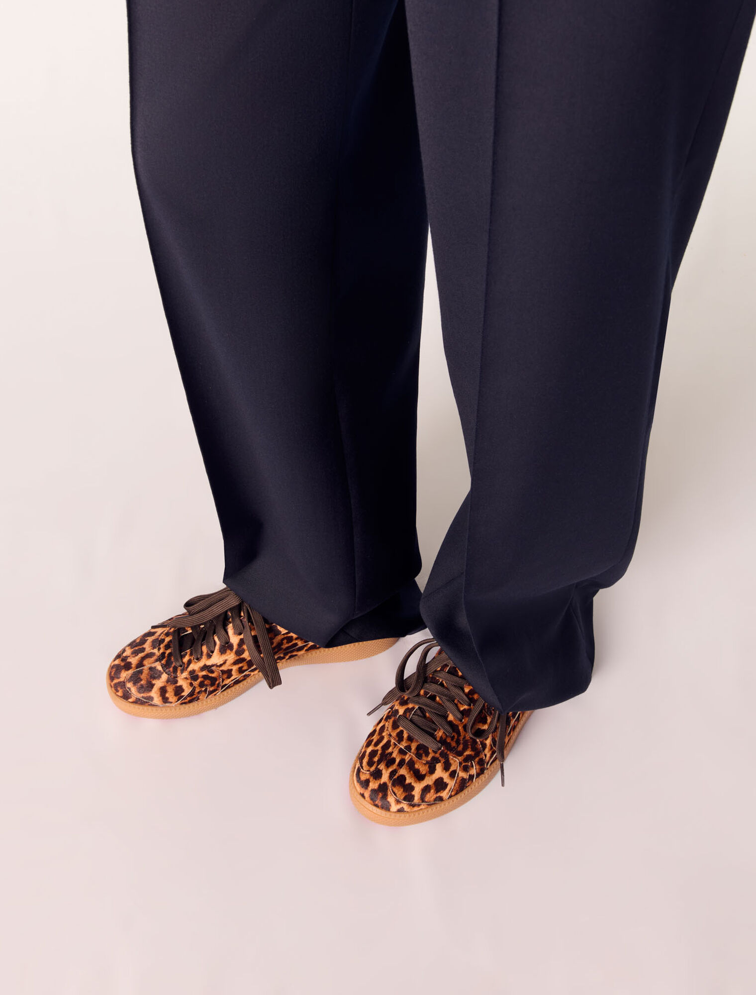 Sneaker casual in pelle leopardata