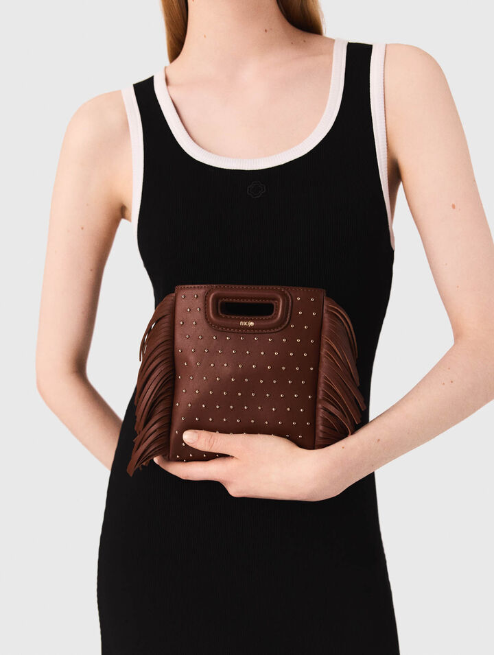 Borsa M mini in pelle e borchie