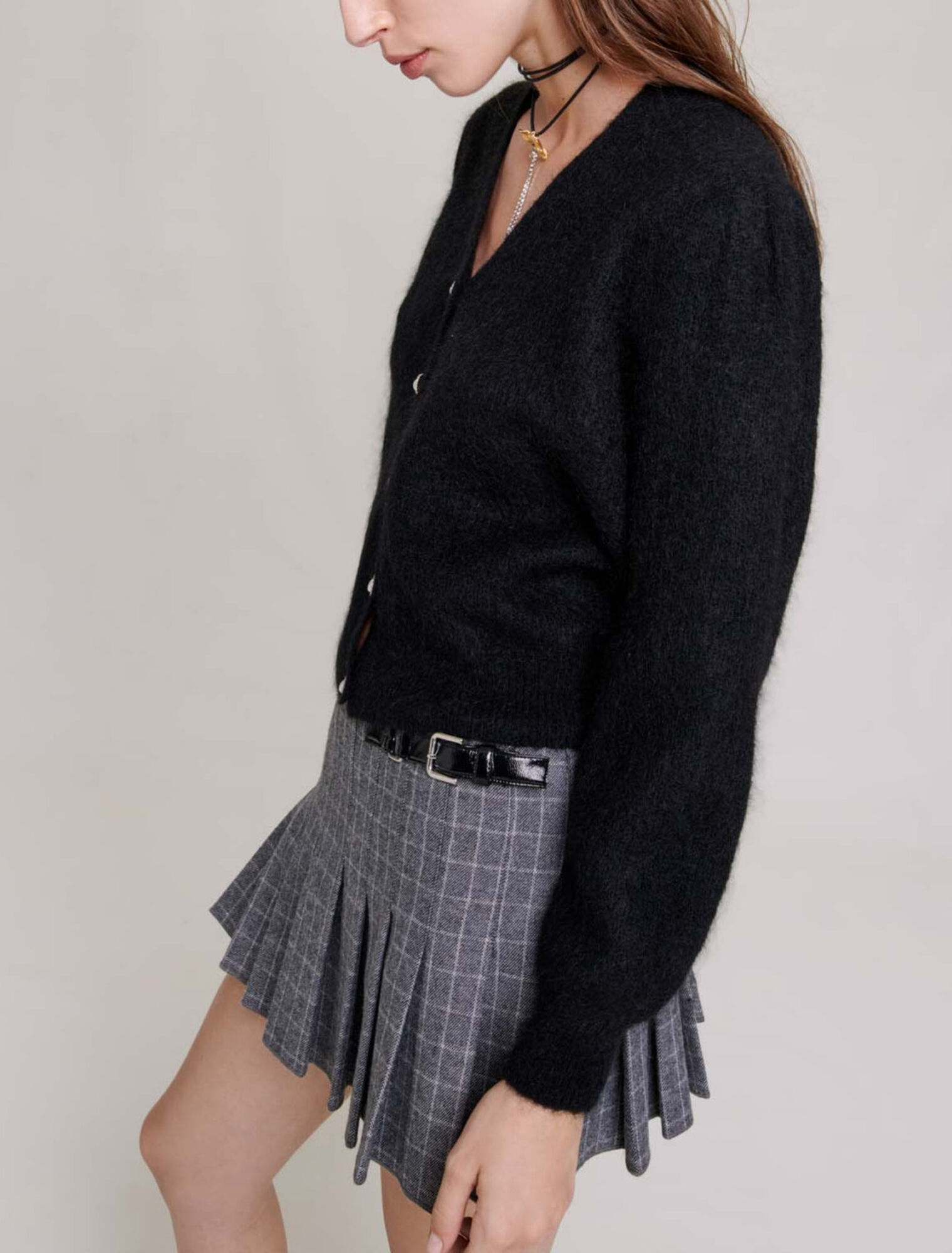 Cardigan in lana e mohair