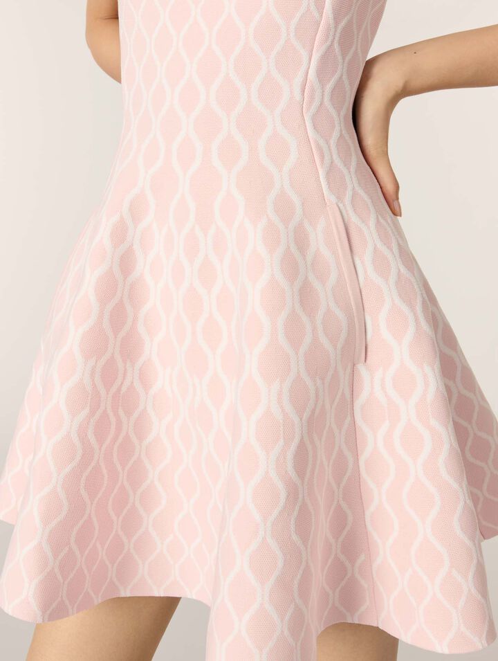 Abito corto in maglia jacquard