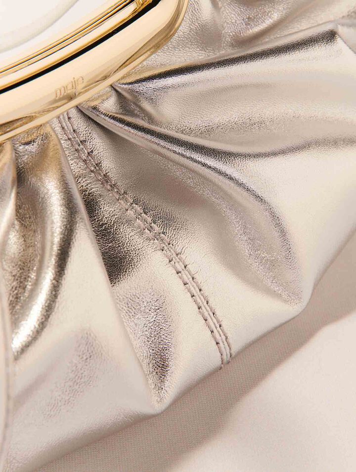 Clutch pelle metal manico metallo