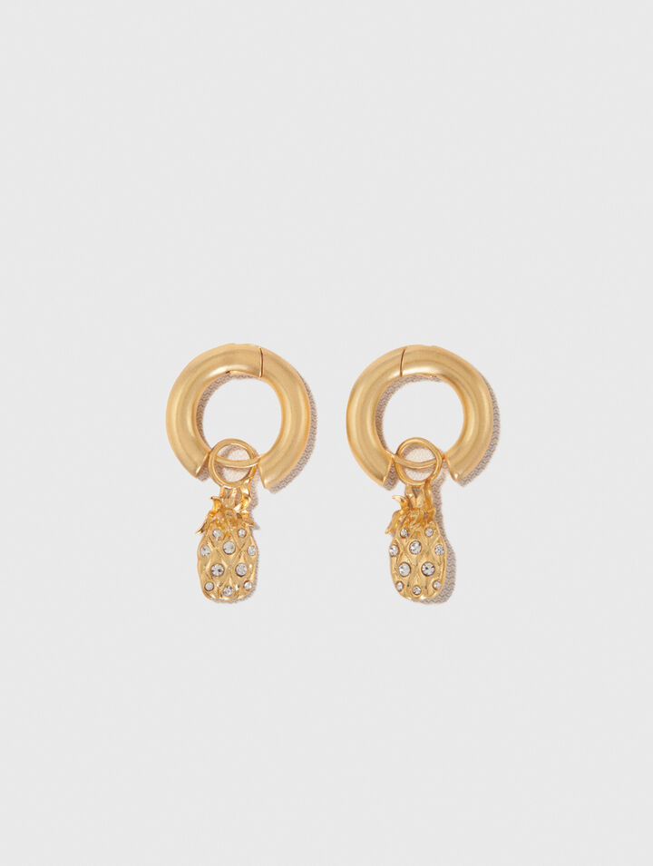 Mini-orecchini cerchi ananas strass