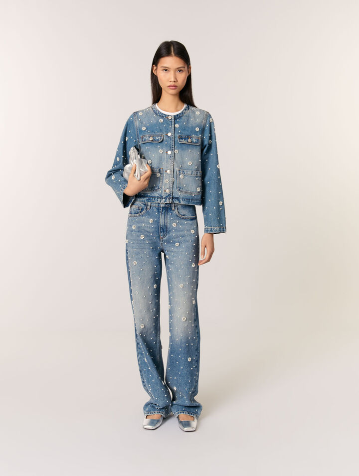 Giacca in denim ricamato