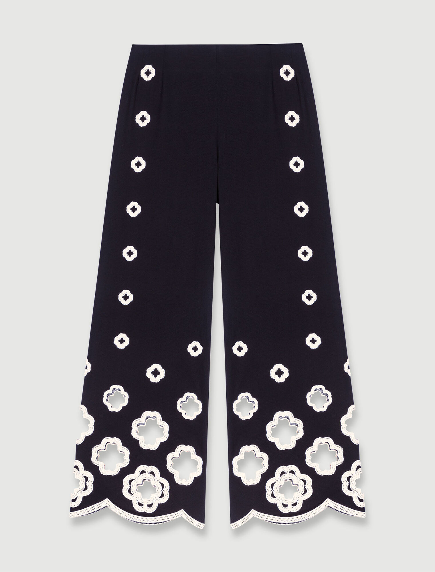 Pantaloni larghi in crochet