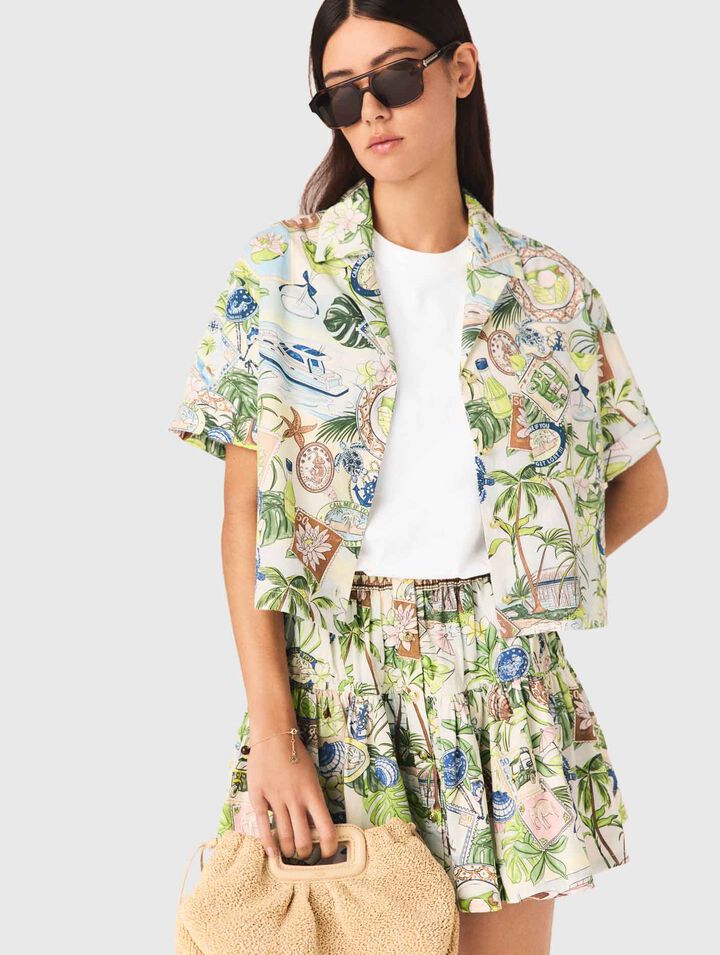 Camicia corta con stampa