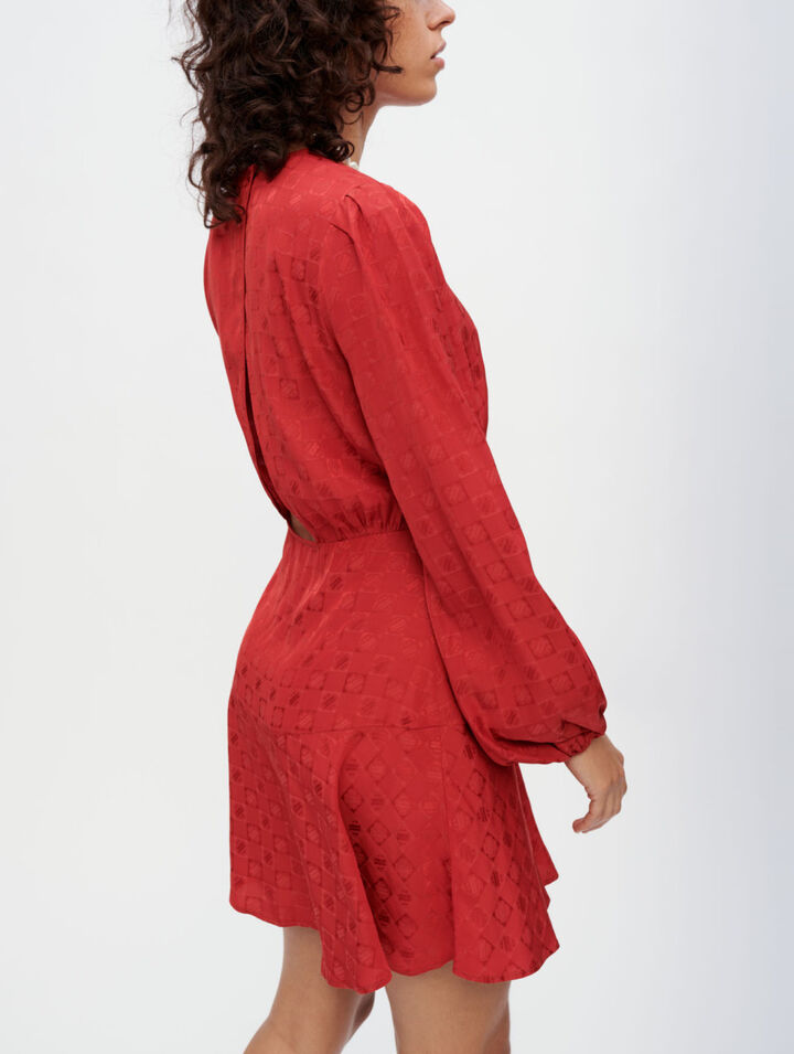 Abito in viscosa jacquard Clover Maje