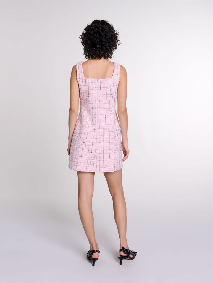 Abito senza maniche in tweed