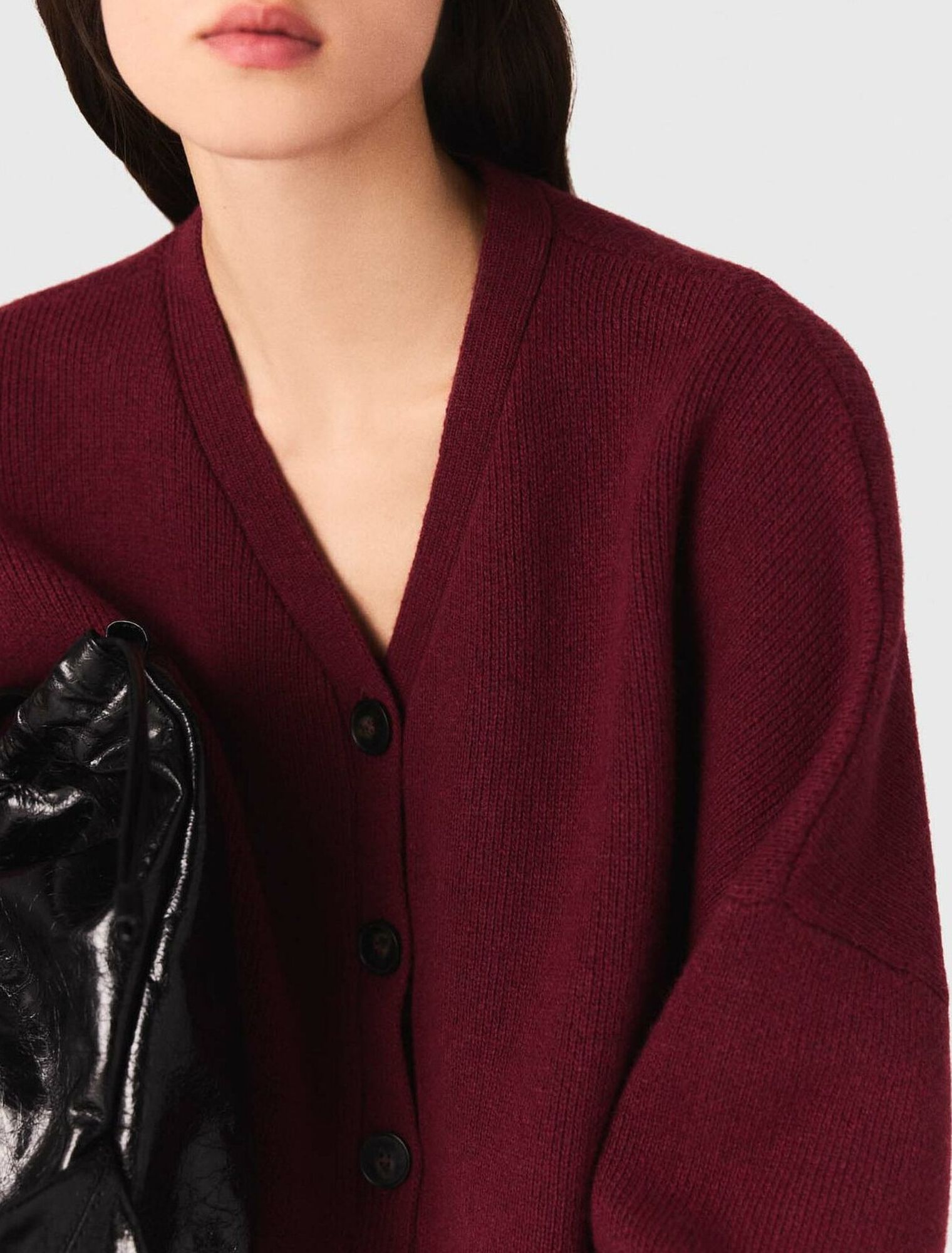 Cardigan cropped in misto lana