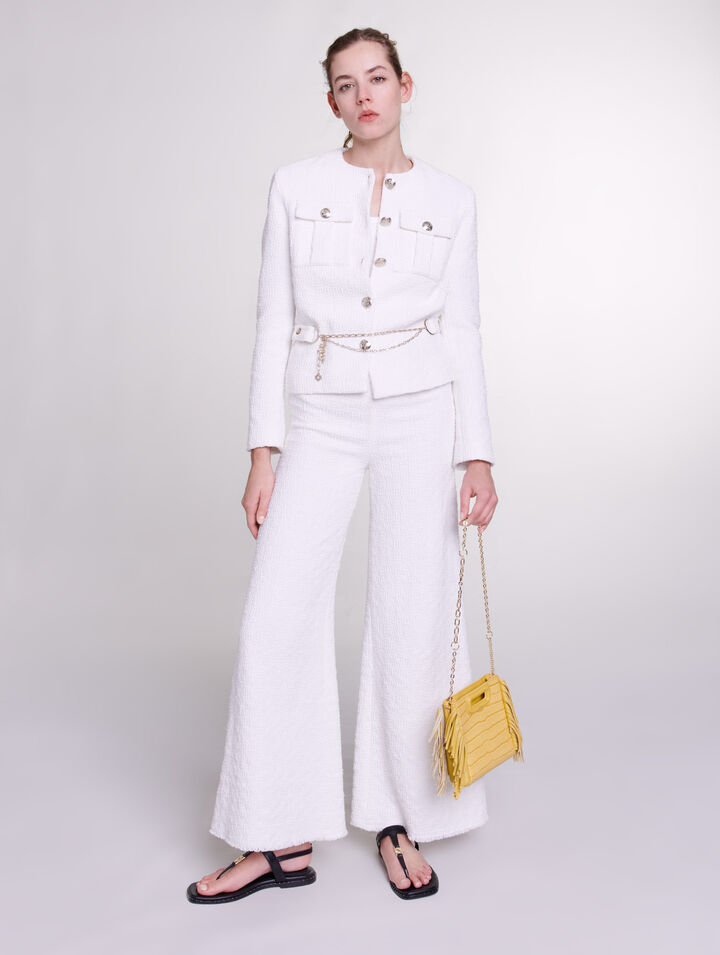 Pantaloni larghi in tweed