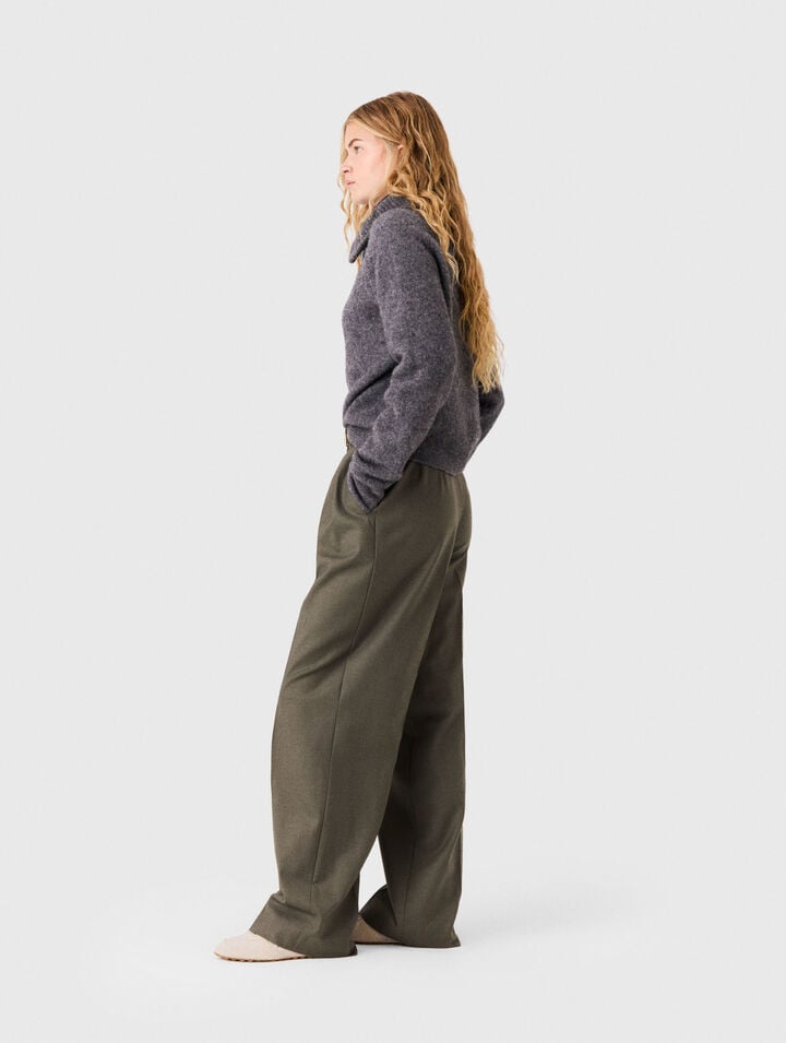 Maglione in yak con collo a zip