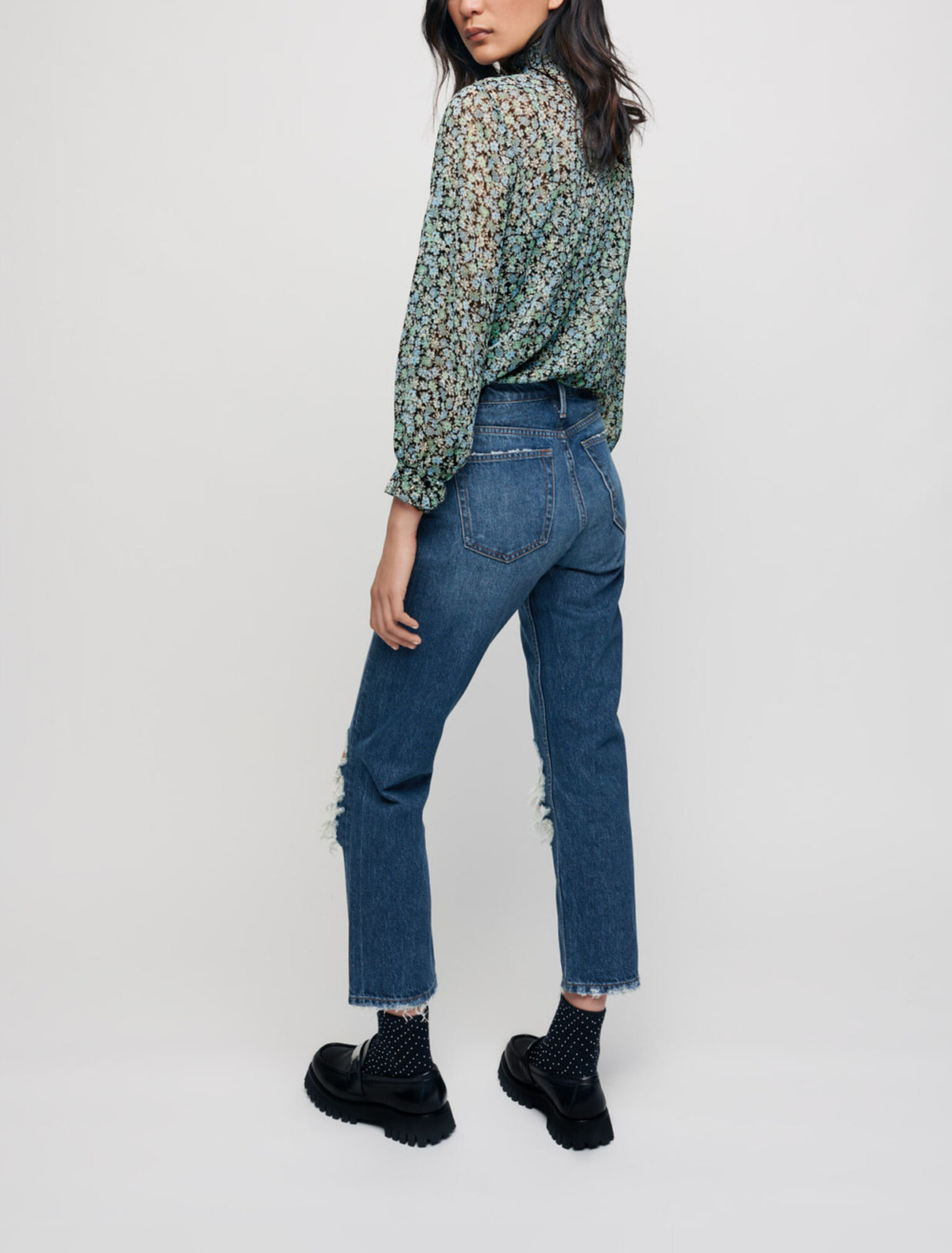 Jeans a vita alta strappati