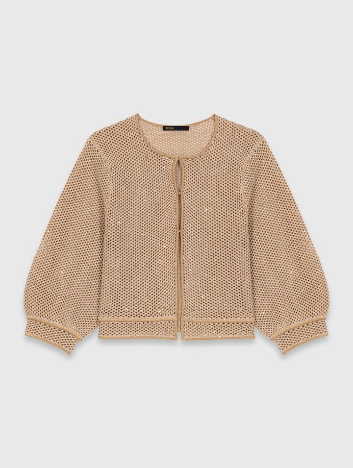Cardigan in maglia glitterata