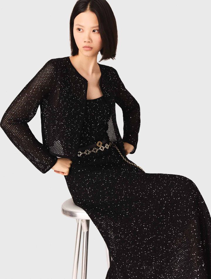 Cardigan in maglia glitterata