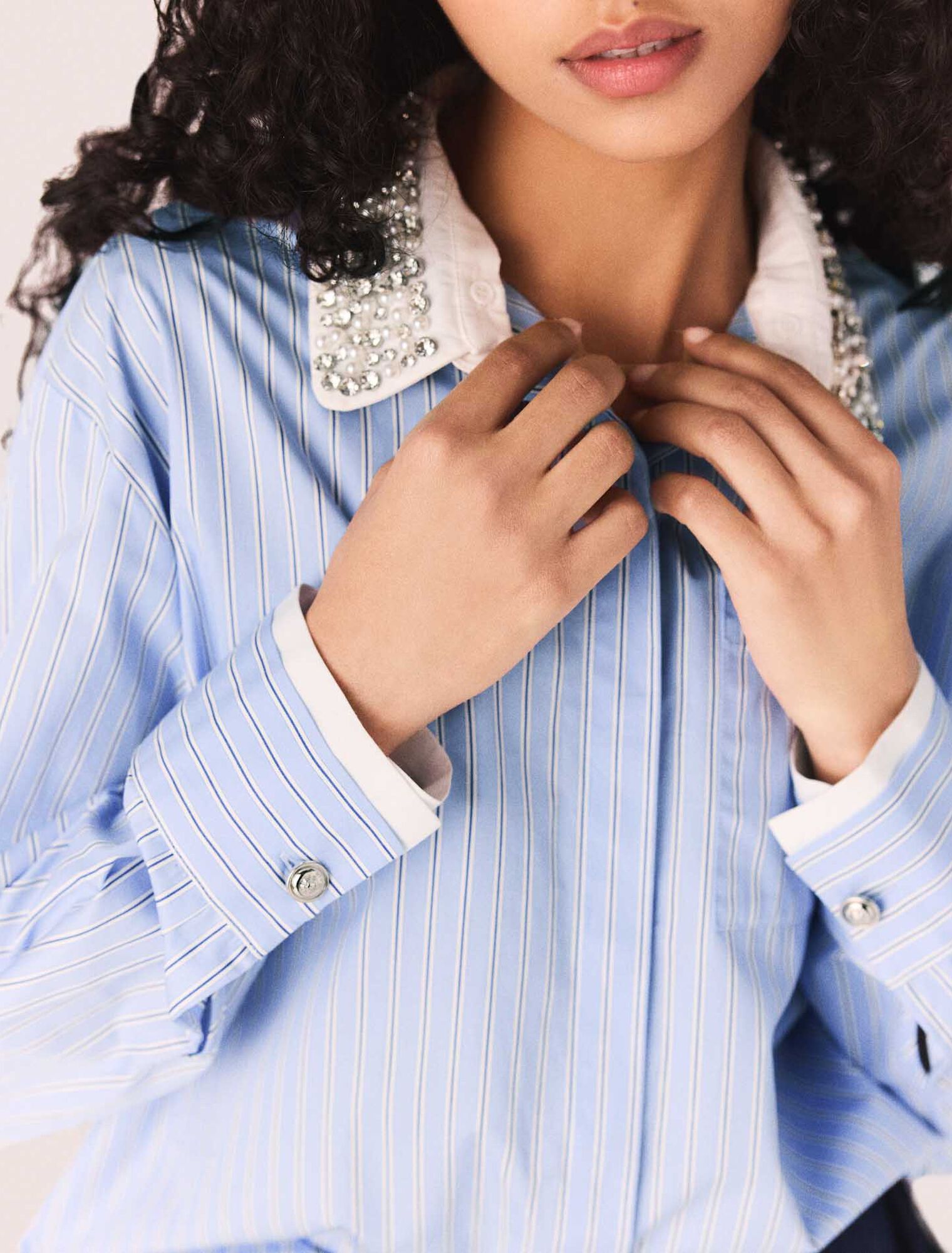 Camicia collo gioiello rimovibile