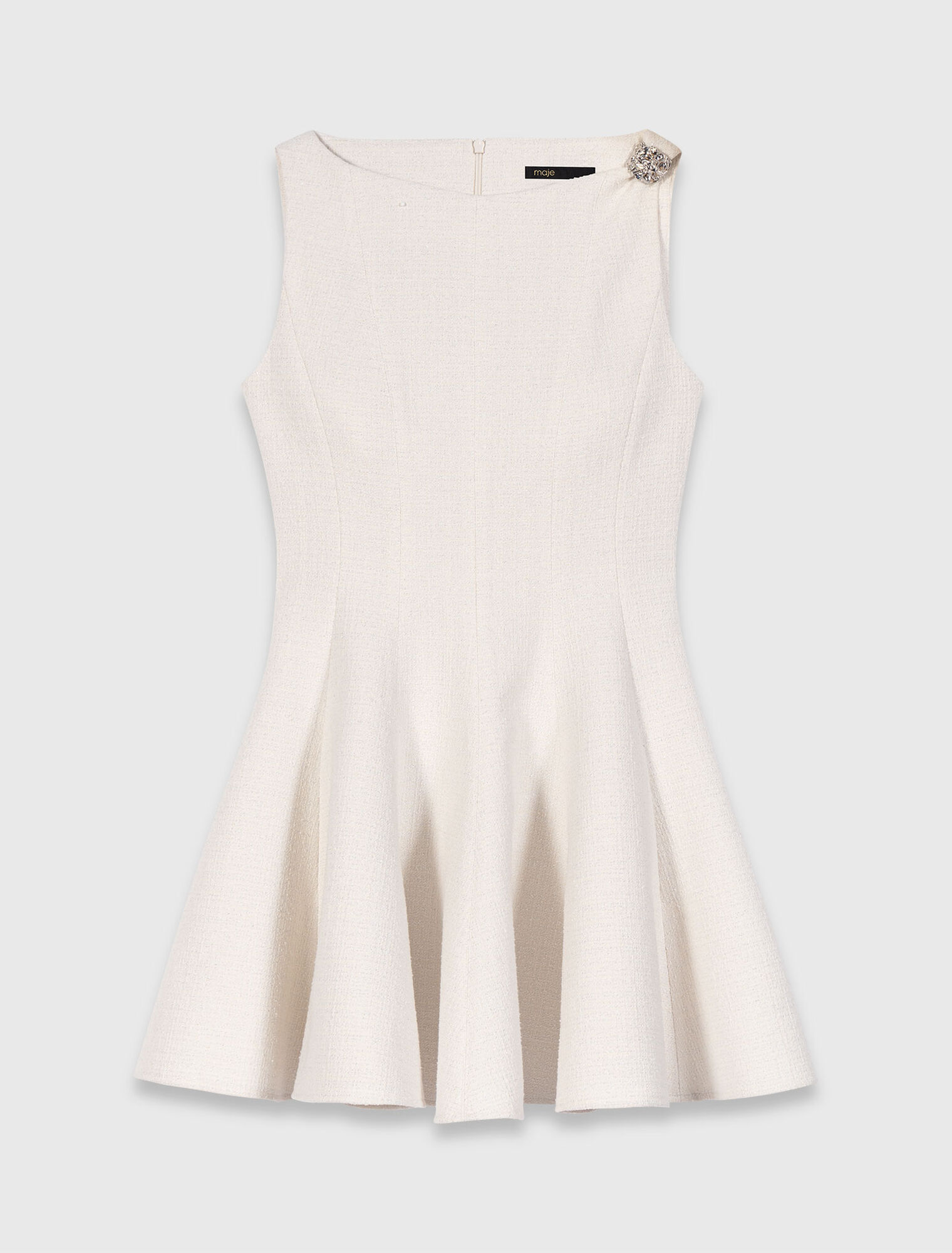 Abito corto svasato in tweed