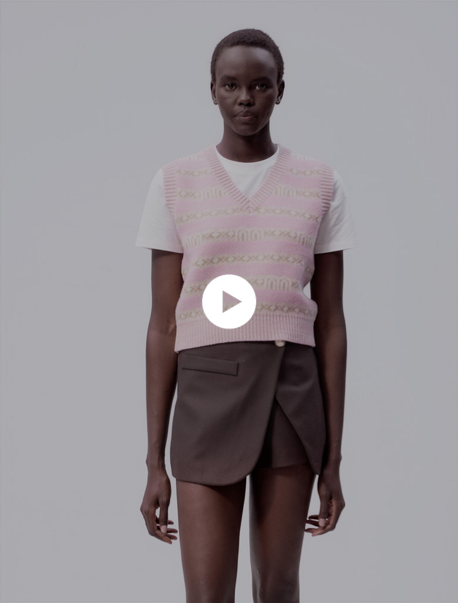Maglia jacquard senza maniche