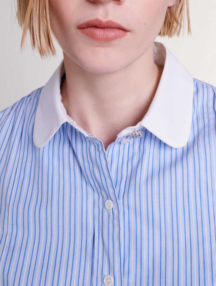 Camicia a righe a contrasto