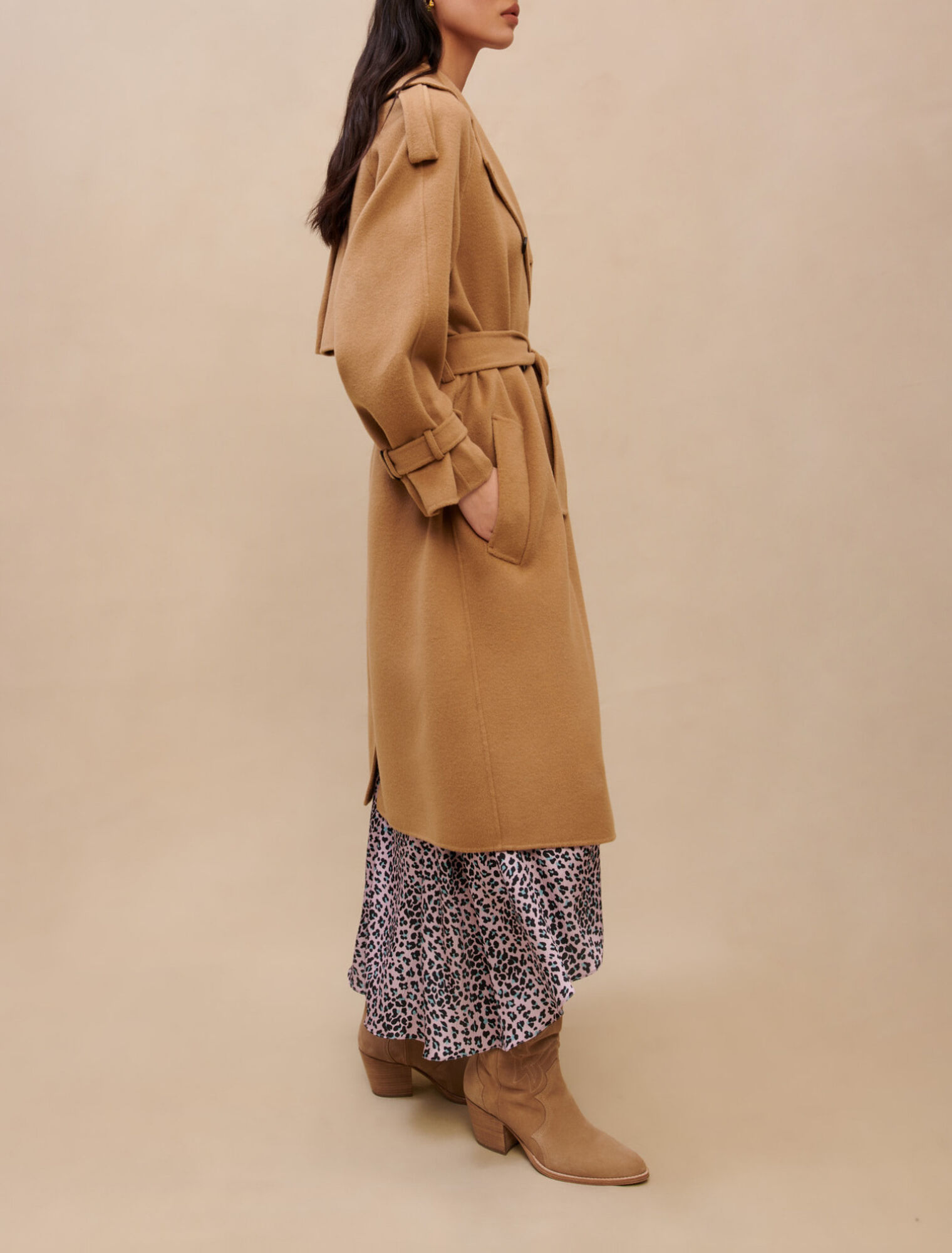 Cappotto in lana color cammello