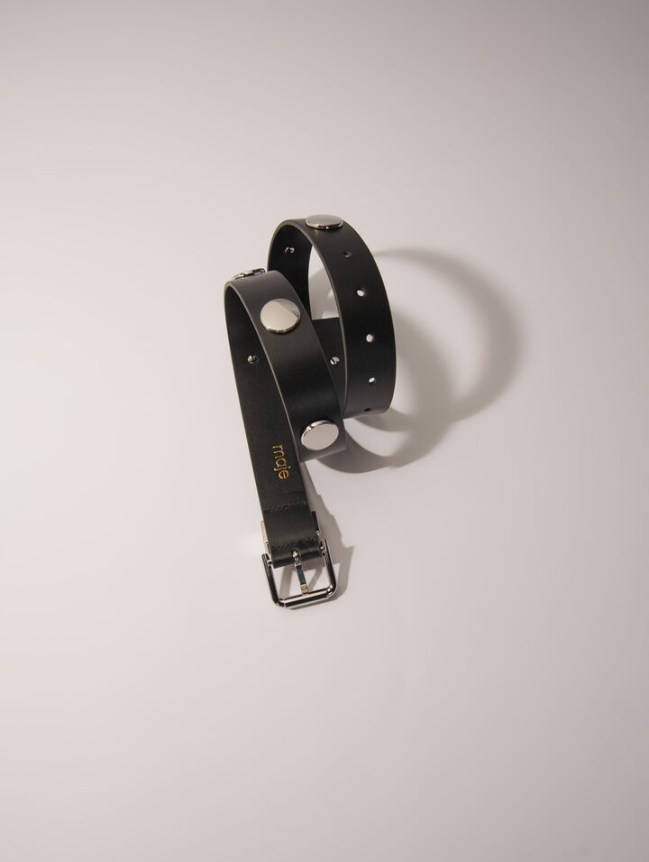 Cintura in pelle con borchie
