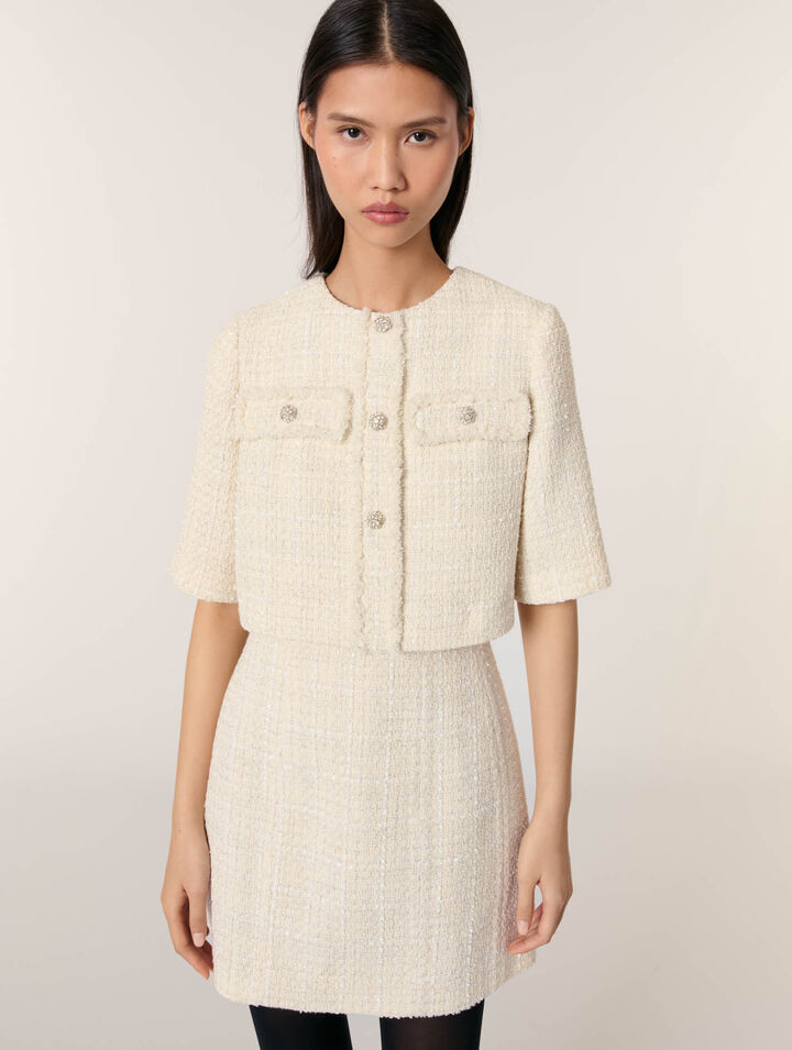 Abito corto 2 in 1 in tweed