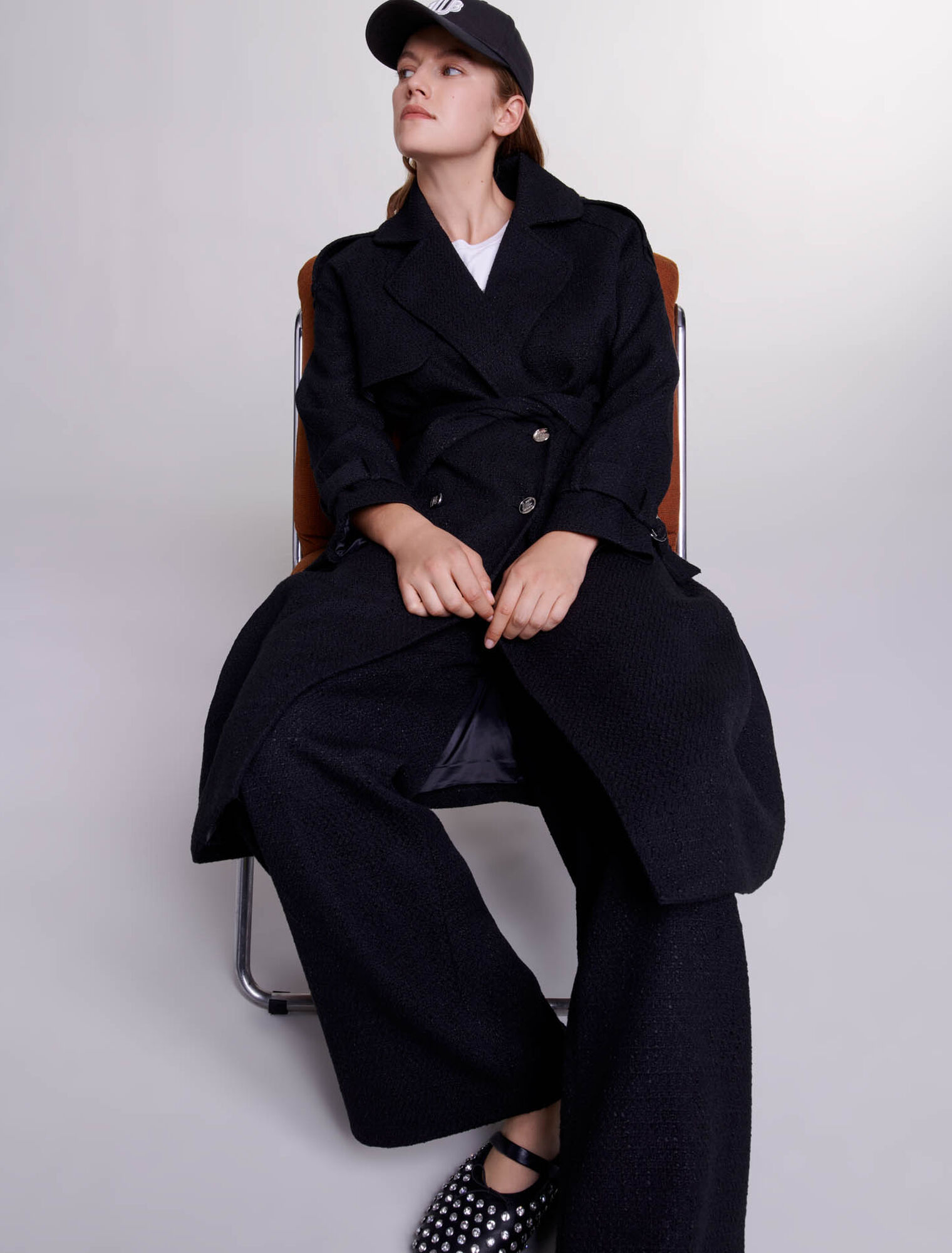 Trench in tweed