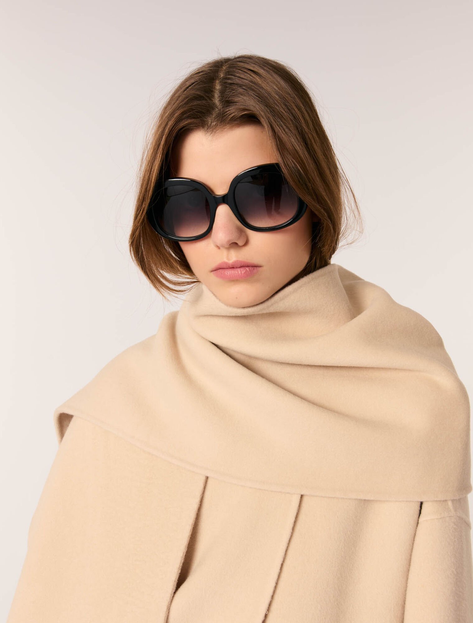 Cappotto double face con sciarpa