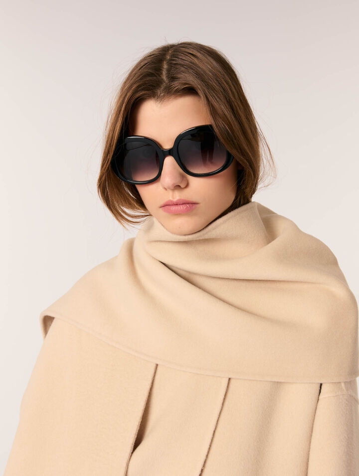 Cappotto double face con sciarpa