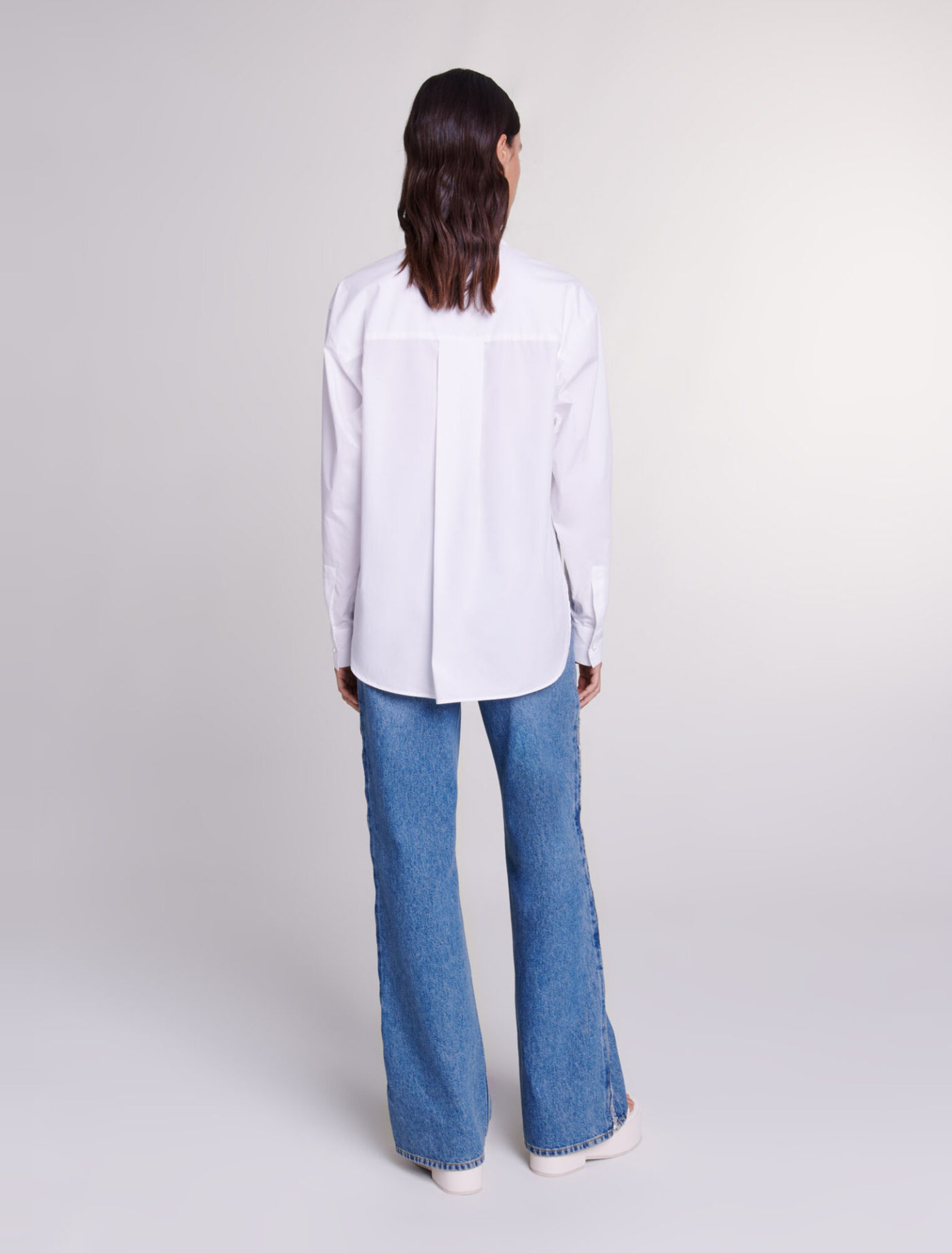Camicia bianca in popeline di cotone