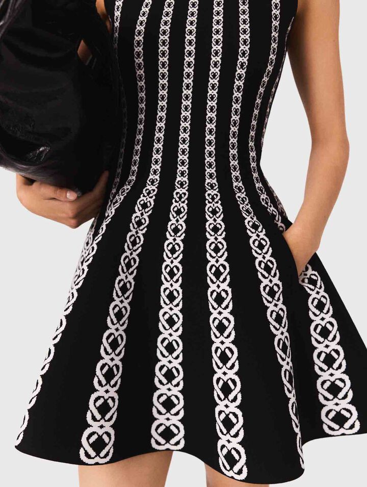 Abito corto in maglia jacquard