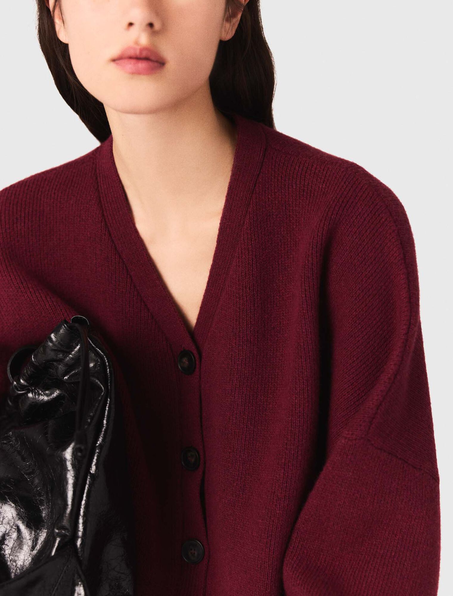 Cardigan cropped in misto lana