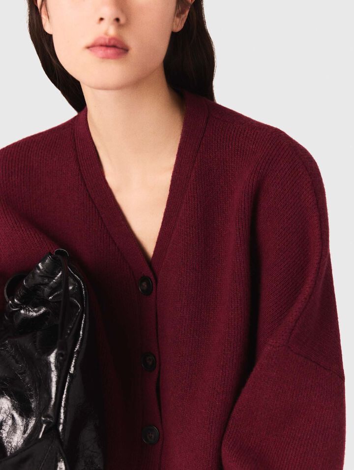 Cardigan cropped in misto lana