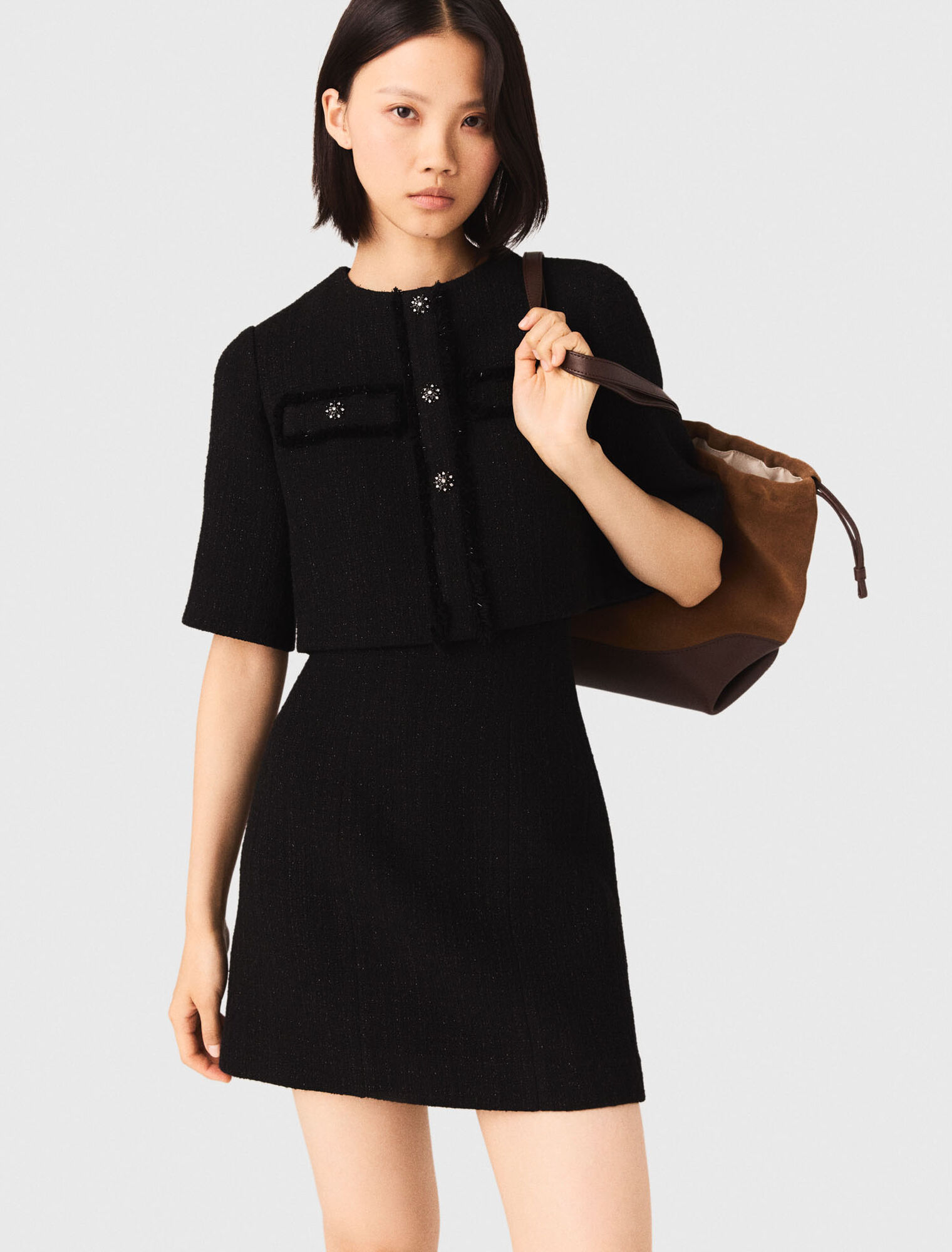 Abito 2 in 1 in tweed brillante