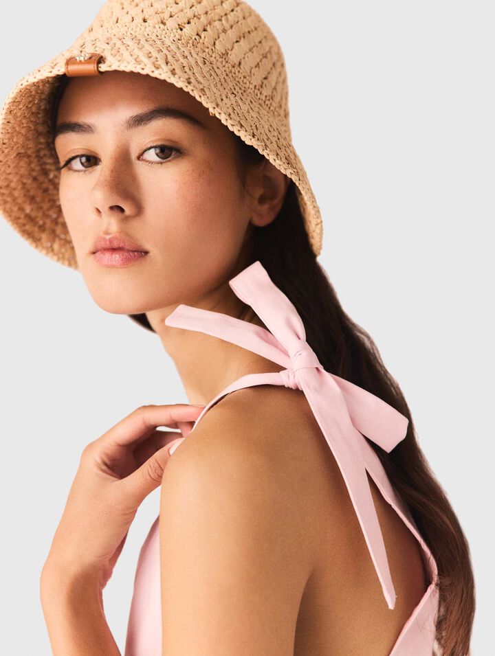 Abito corto svasato in cotone