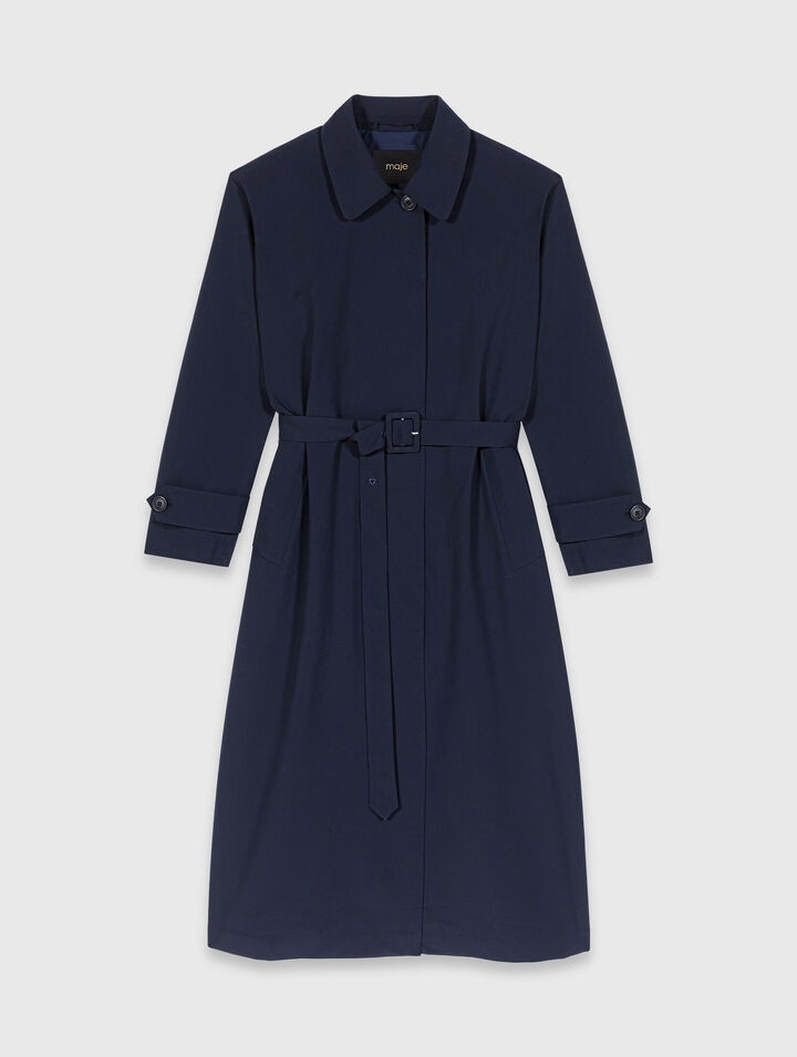 Trench cappuccio strass rimovibile