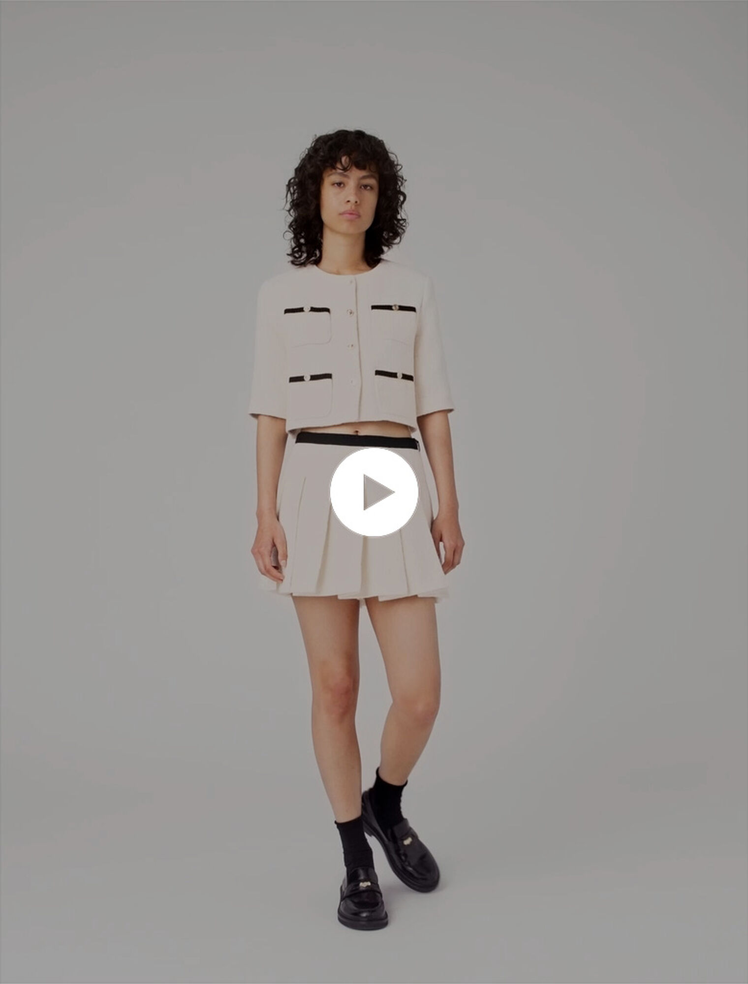 Shorts trompe l'œil in tweed