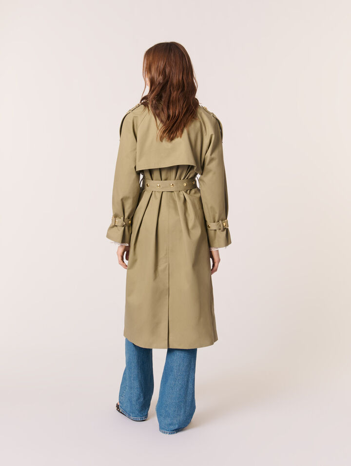 Trench borchie collo rimovibile