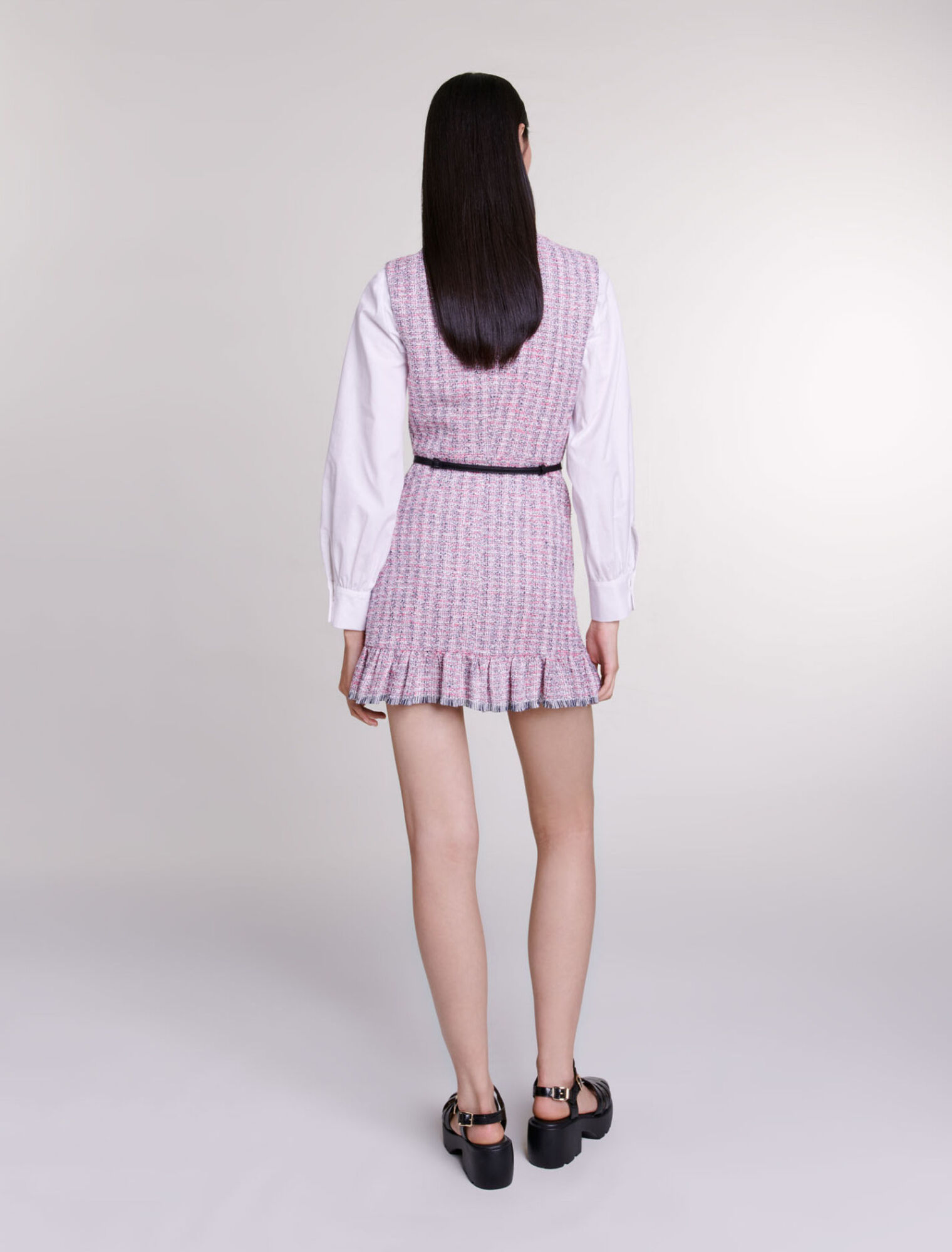 Abito corto 2 in 1 in tweed