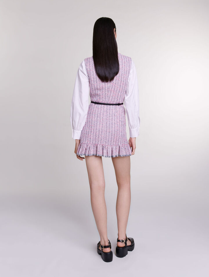 Abito corto 2 in 1 in tweed