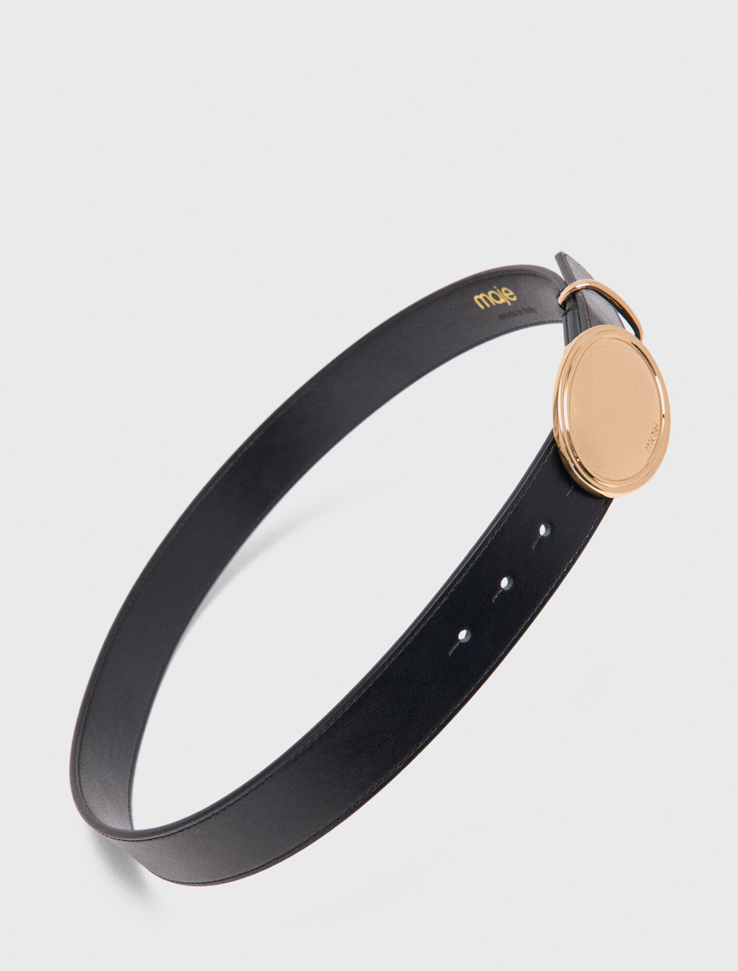 Cintura in pelle con fibbia ovale