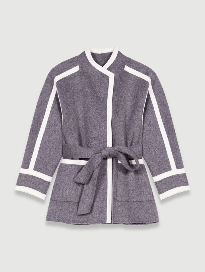 Cappotto corto bicolore