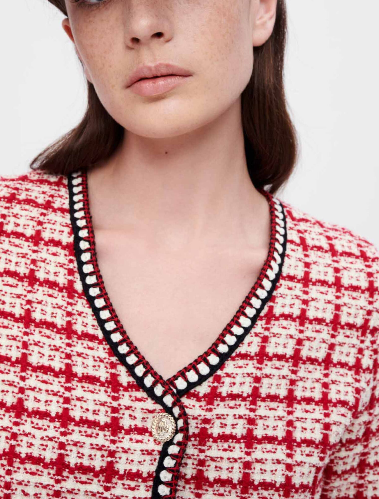 Abito in maglia stile tweed a quadri