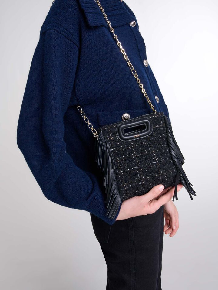 Borsa mini M in tweed trapuntato