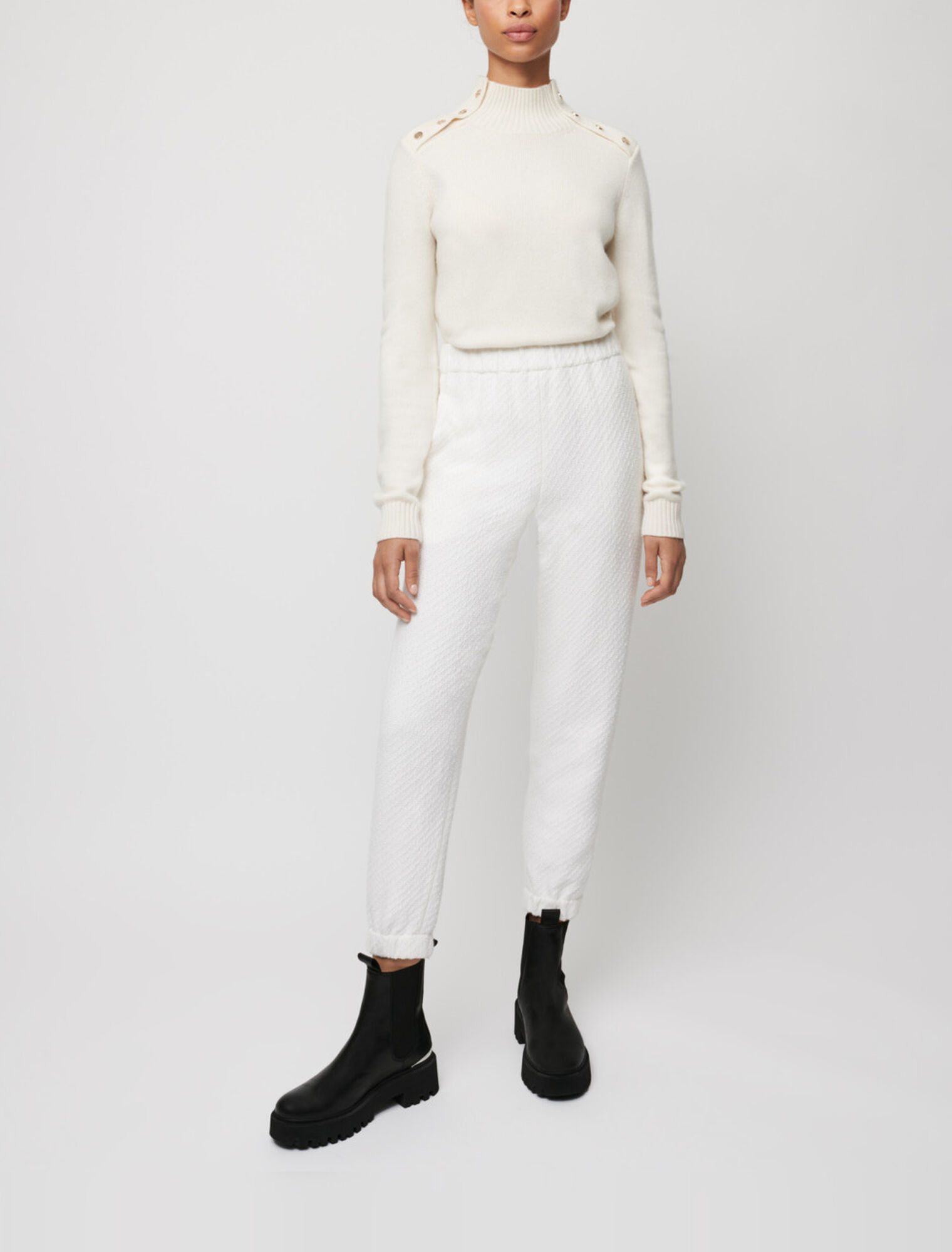 Pantaloni da jogging in stile tweed