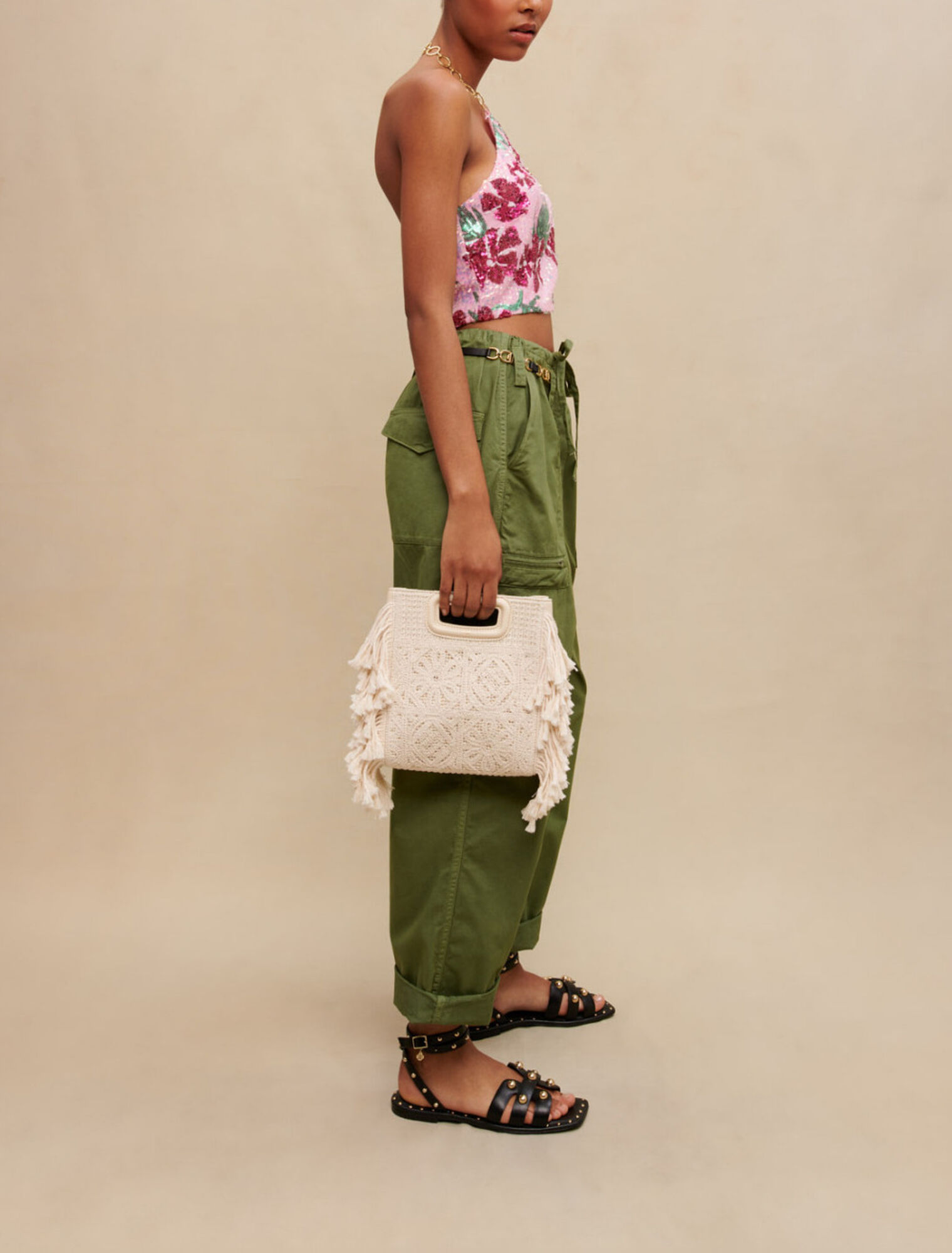 Top con paillettes ibiscus