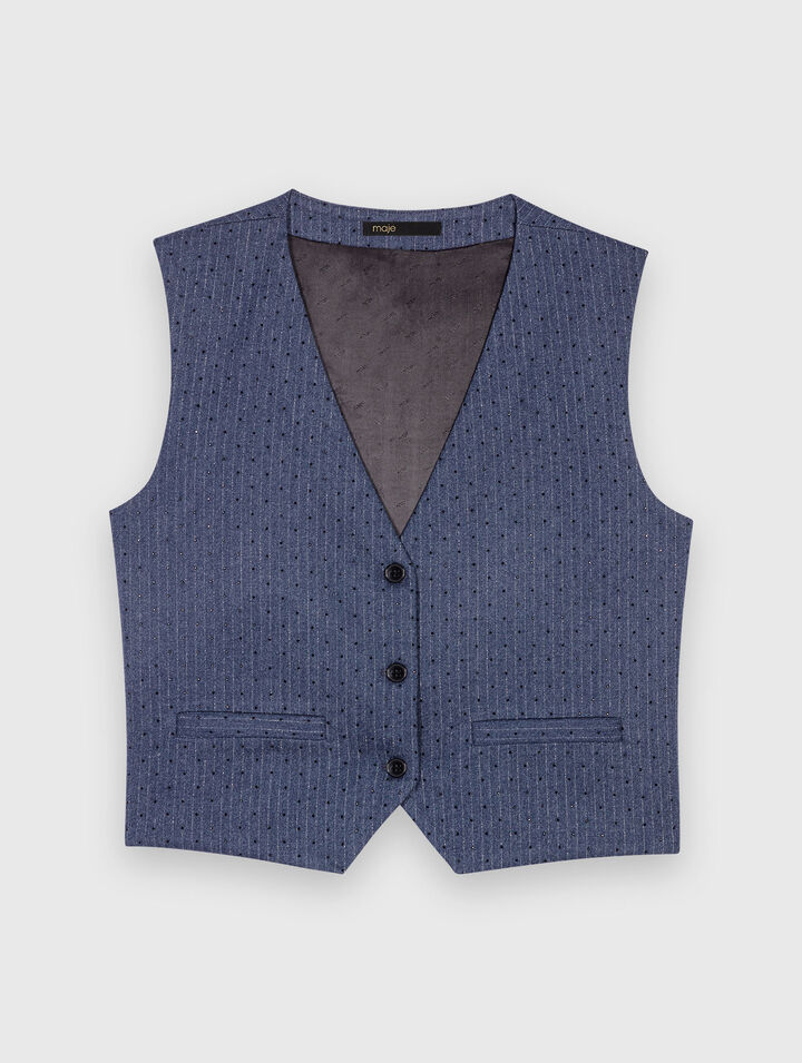 Panciotto da tailleur con strass