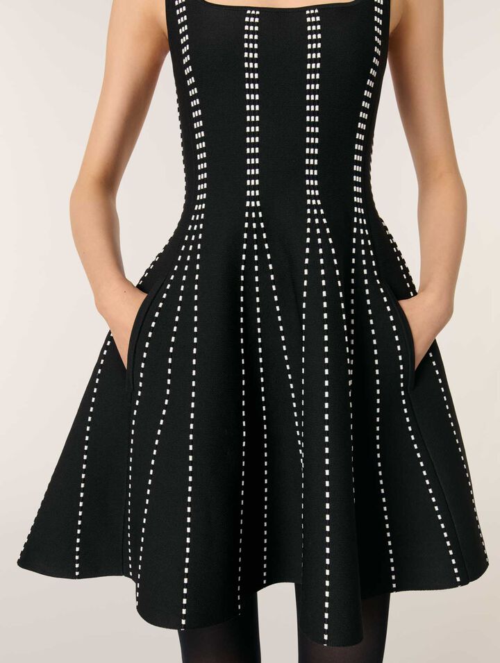 Abito corto in maglia jacquard