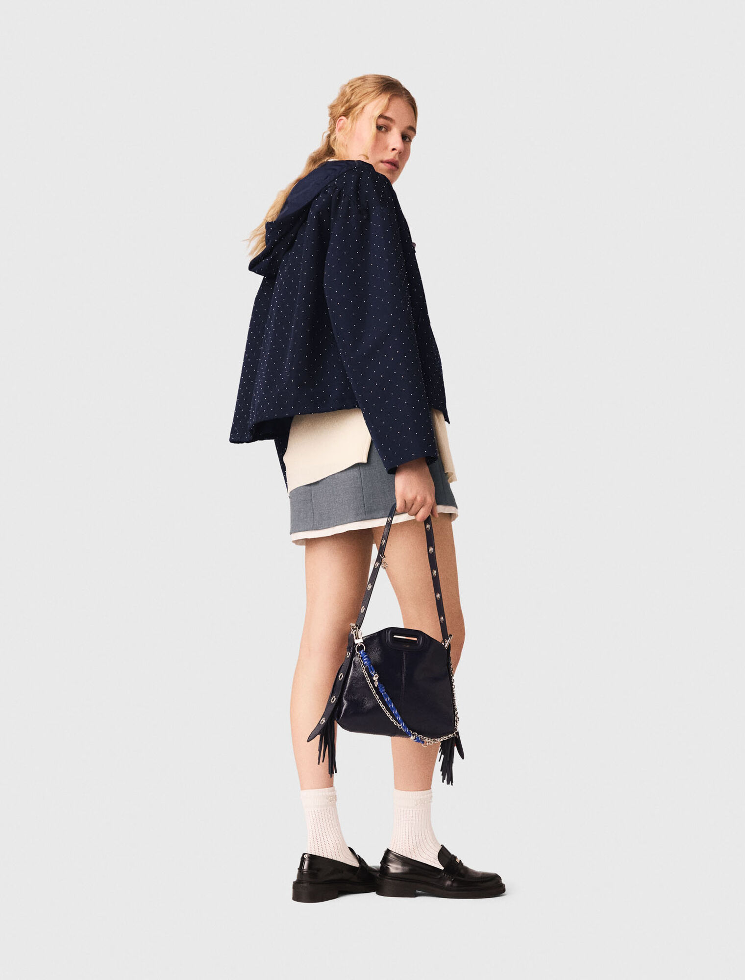 Antivento con glitter e cappuccio