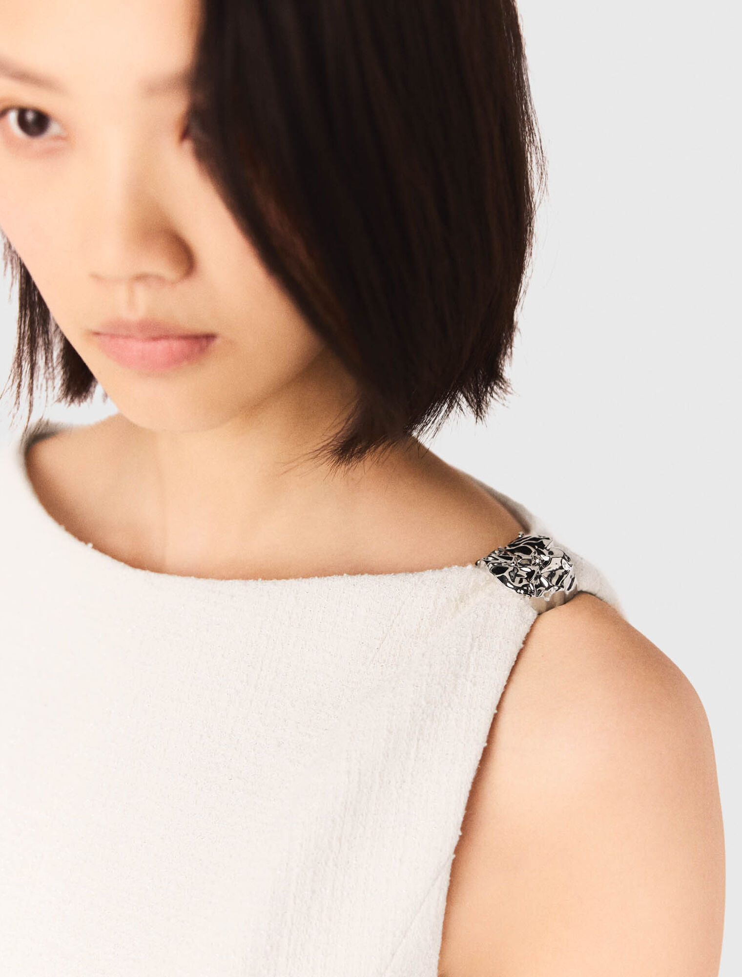 Abito corto svasato in tweed