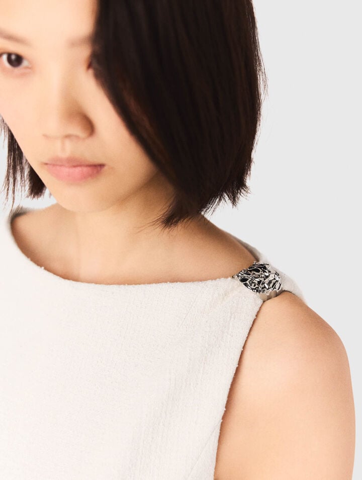 Abito corto svasato in tweed